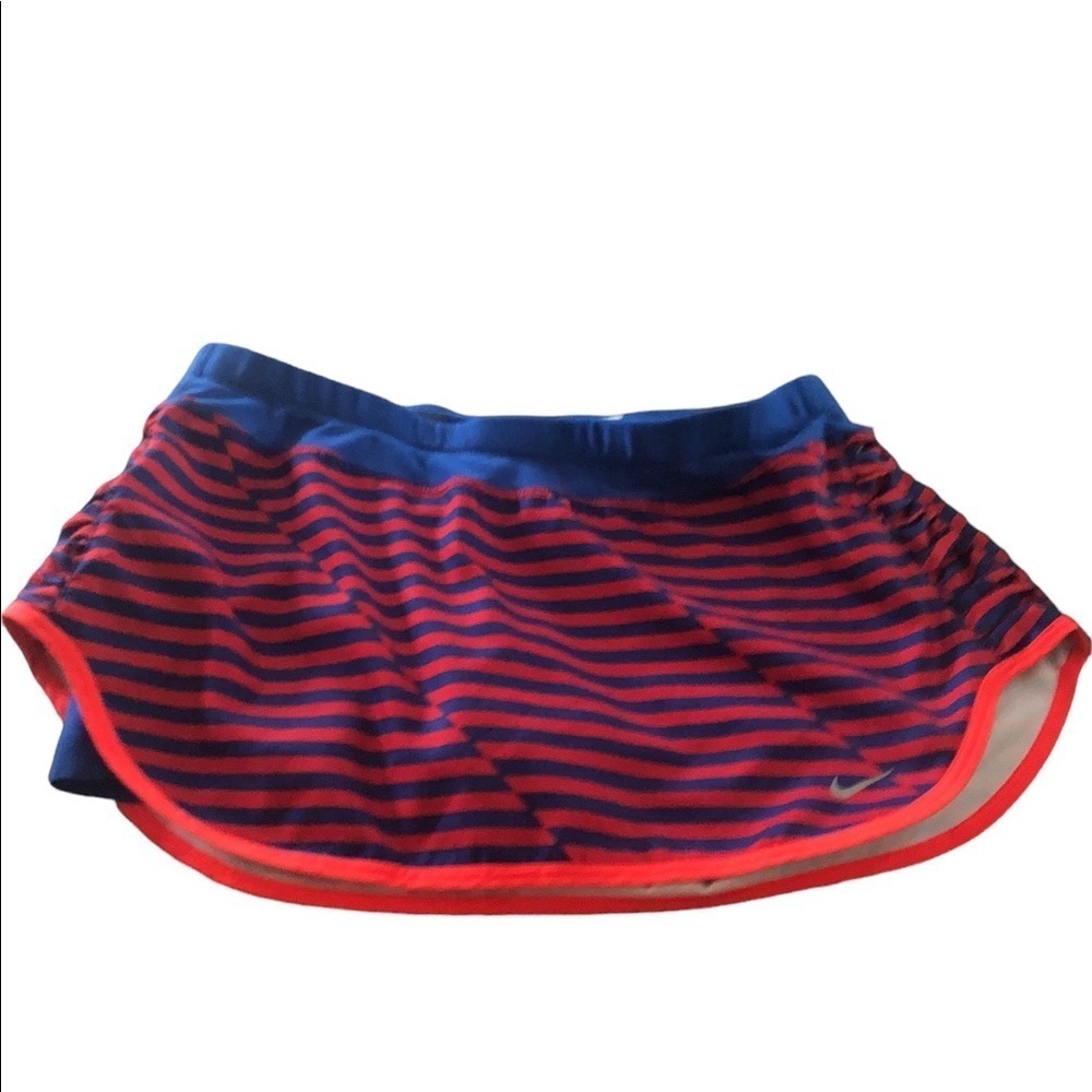 Nike Women’s Athletic Shorts Skirt - Blue and Red Striped